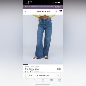 EVERLANE The Baggy Jean. Never worn.